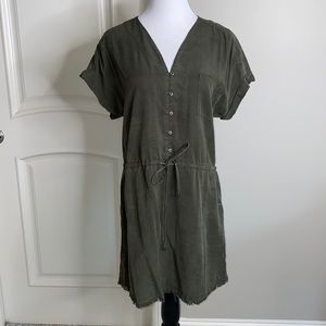 Olive green Paige knee length dress Medium petite